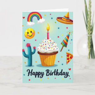Carte d'anniversaire étoile arc-en-ciel