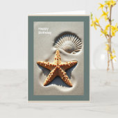 Carte d'anniversaire Étoile de mer (Fleur jaune)