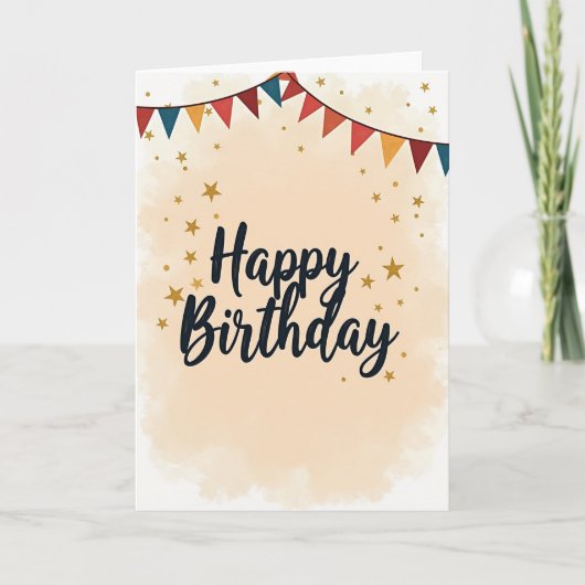 Carte d'anniversaire étoile douce (Devant)