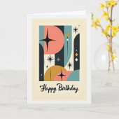 Carte d'anniversaire étoile éclatée rétro (Fleur jaune)