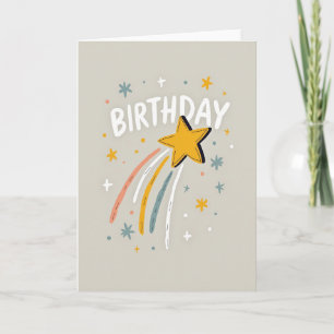 Carte d'anniversaire étoile fantaisiste