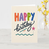 Carte d'anniversaire étoile ludique (Fleur jaune)