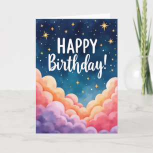 Carte d'anniversaire étoilée de rêve