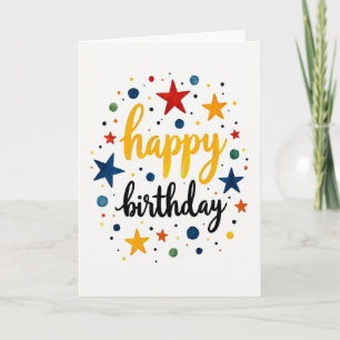 Carte d'anniversaire étoilée dorée