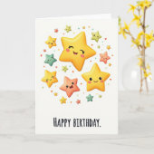 Carte d'anniversaire étoilée joyeuse (Fleur jaune)