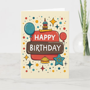 Carte d'anniversaire étoilée ludique