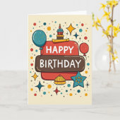 Carte d'anniversaire étoilée ludique (Fleur jaune)
