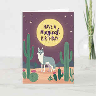 Carte d'anniversaire étoilée pour loup doux