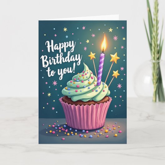 Carte d'anniversaire étoiles (Devant)
