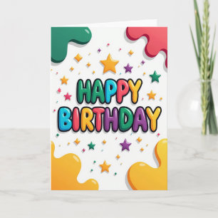 Carte d'anniversaire Étoiles Colorées