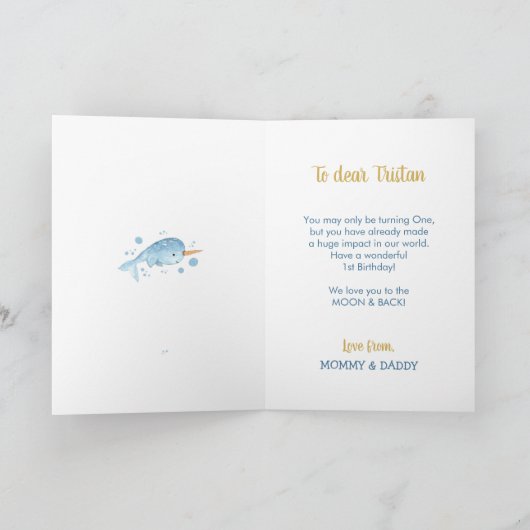 Carte d'anniversaire étroite (Intérieur)