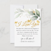 Carte d'anniversaire Eucalyptus Je t'aime pour fem (Devant)