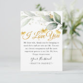 Carte d'anniversaire Eucalyptus Je t'aime pour fem (Debout devant)