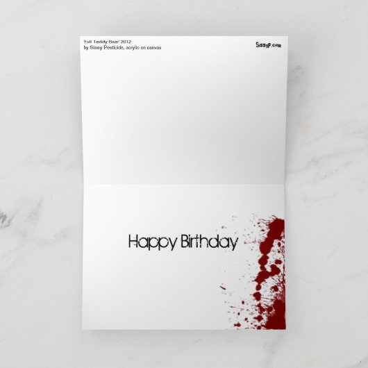 Carte d'anniversaire 'Evil Teddy Bear' (Intérieur)