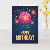 Carte d'anniversaire Explosion Dorée (Fleur jaune)