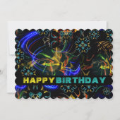 Carte d'anniversaire Explosion Exotique de Feux d' (Devant)