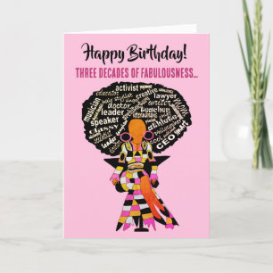 Carte d'anniversaire fabuleuse femme afro-américai