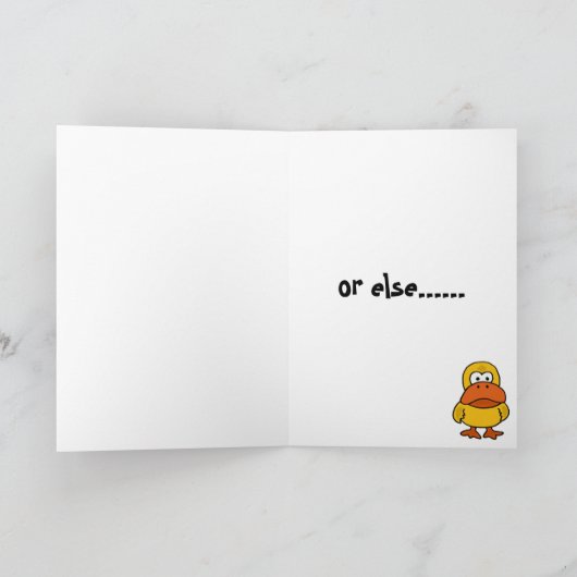 Carte d'anniversaire fâchée de canard de BA (Intérieur)