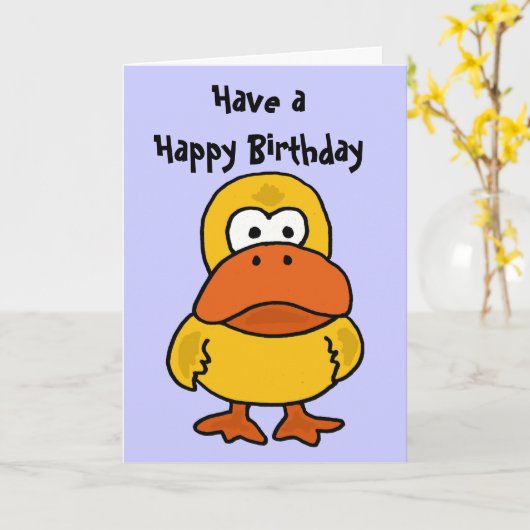 Carte d'anniversaire fâchée de canard de BA (Fleur jaune)