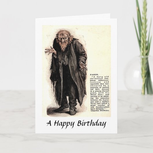 Carte d'anniversaire - Fagin de "Oliver Twist" (Devant)