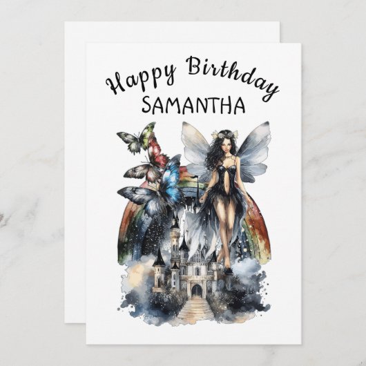 Carte d'anniversaire Fairytale collage (Devant / Derrière)