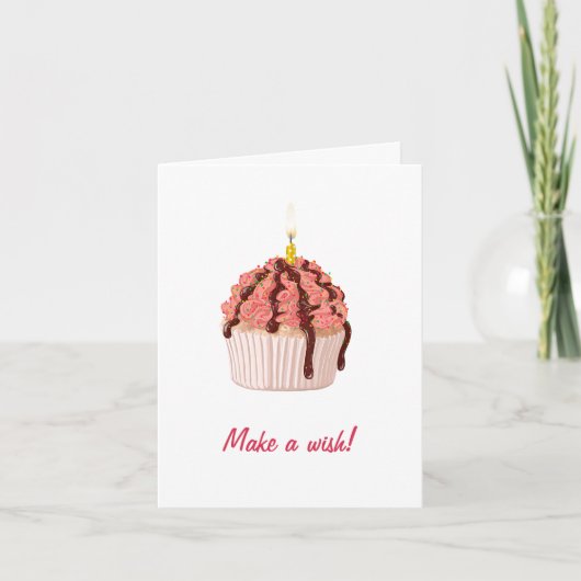 Carte d'anniversaire "Fais un vœu" (Devant)