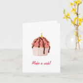 Carte d'anniversaire "Fais un vœu" (Fleur jaune)