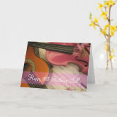 Carte d'anniversaire faite sur commande d'âge rose (Fleur jaune)