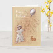 Carte d'anniversaire faite sur commande de vieille (Fleur jaune)