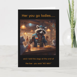 Carte d'anniversaire fantaisiste de bar pour les h