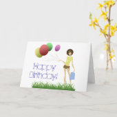 Carte d'anniversaire fascinante de gallon (Fleur jaune)