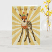 Carte d'anniversaire FAWN & BIRD (Fleur jaune)