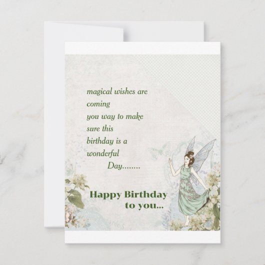 carte d'anniversaire fée (Devant)