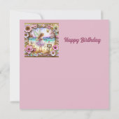 CARTE D'ANNIVERSAIRE ~ Fée rose ~ (Dos)