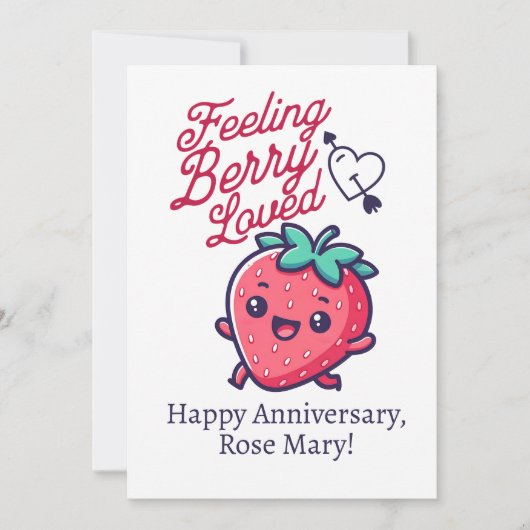 Carte d'anniversaire Feeling Berry Loved Strawberr (Devant)