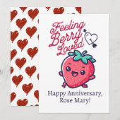 Carte d'anniversaire Feeling Berry Loved Strawberr (Devant / Derrière)