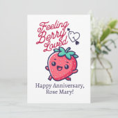 Carte d'anniversaire Feeling Berry Loved Strawberr (Debout devant)