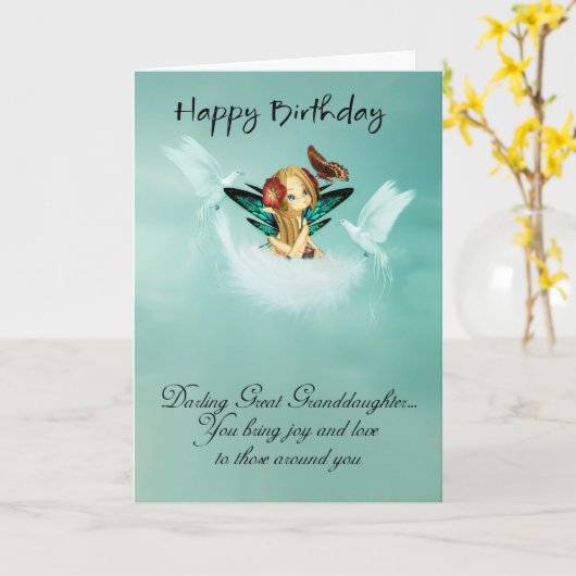 Carte d'anniversaire féerique (Fleur jaune)