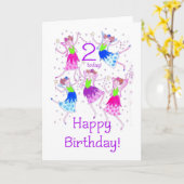 Carte d'anniversaire "Fées" pour 2 ans (Fleur jaune)