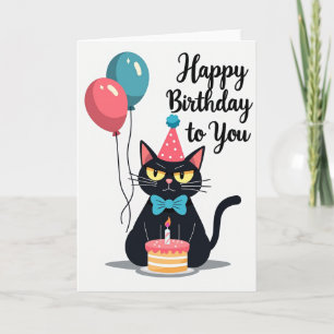 Carte d'anniversaire Félin Renfrogné