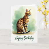 Carte d'anniversaire Félin Sauvage (Fleur jaune)