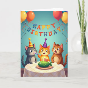 Carte d'anniversaire féline animée