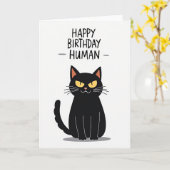 Carte d'anniversaire Féline Audacieuse (Fleur jaune)