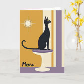 Carte d'anniversaire Féline de Sable (Fleur jaune)