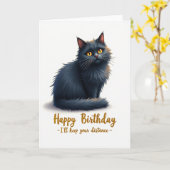 Carte d'anniversaire Féline Douce (Fleur jaune)