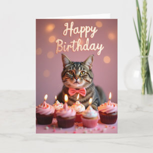 Carte d'anniversaire Féline Élégante