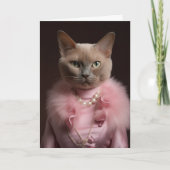 Carte d'anniversaire féline intemporelle (Devant)