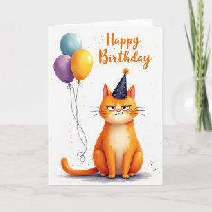 Carte d'anniversaire Féline Ironique