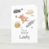 Carte d'anniversaire féline parfaite pour elle (Devant)