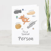 Carte d'anniversaire féline parfaite pour une pers (Devant)